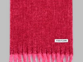 Двухцветный шарф с бахромой