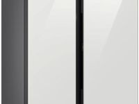 Холодильник Samsung Side-by-Side с автоматически открывающимися дверьми, 646 л Белое стекло