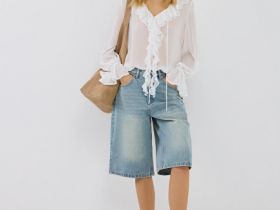 Шорты-бермуды со средней посадкой, Синий