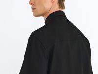 Рубашка из вискозы с коротким рукавом, Черный