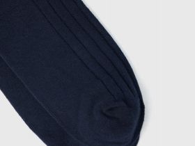 Носки колор-блок в крупный рубчик, Синий