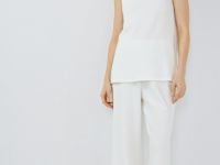 Широкие брюки из мягкого пике, Белый