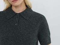 Джемпер поло из пряжи с шерстью, Серый