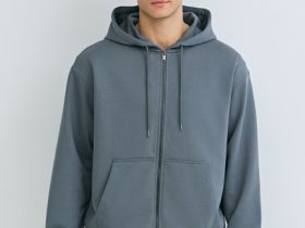 Толстовка на молнии с капюшоном, Серый