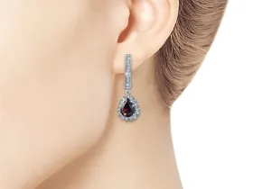 Серьги из белого золота с гранатами э4766сг06210424