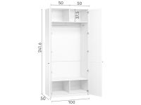 Распашной шкаф Монмарт 2-100x240 Дуб Сонома