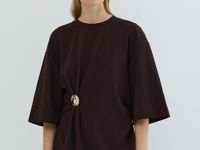 Футболка с брошью, Коричневый