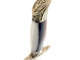 Финка НКВД, сталь 95х18, мельхиор, акрил триколор