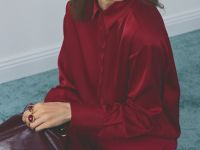 Блузка из сатина, Красный