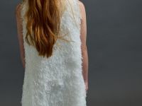 Фактурное платье мини для девочек, Белый