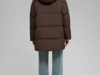 Удлиненный пуховик с натуральным пухом