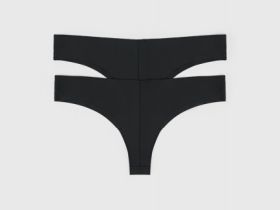 Бесшовные трусы-бразилиана, 2 шт., Черный