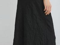 Атласная юбка из жатой ткани, Черный