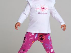 Фуфайка детская трикотажная для девочек (футболка с длинными рукавами)