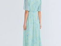 Шифоновое платье с принтом, Зеленый