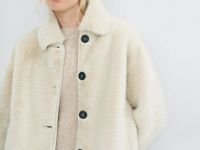 Короткая шуба из искусственного меха, Бежевый