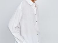 Рубашка прямого кроя с отложным воротником