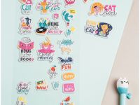 Наклейки объемные MESHU "Cat lover", 10*24см, 24 наклейки