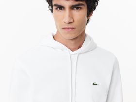 Мужское худи Lacoste классического кроя с флисом