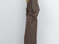 Широкие брюки с эластичным поясом, Коричневый