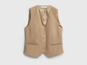 Жилет из поливискозы, Бежевый