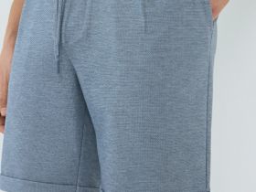 Шорты из двухцветного пике, Голубой