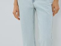 Укороченные прямые джинсы, Голубой