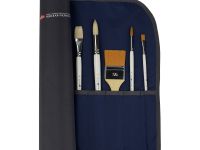 Пенал-скрутка для кистей "Невская палитра", ПВХ, 50х40 см, тёмно-серый/синий