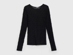 Лонгслив из кружева, Черный