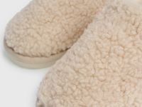 Тапочки с искусственным мехом, Бежевый