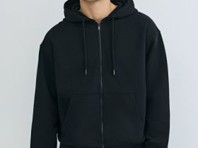 Толстовка на молнии с капюшоном, Черный
