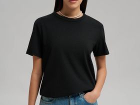 Футболка прямого кроя из джерси