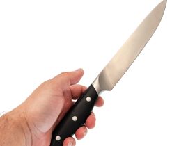 Нож кухонный филейный Okroshka Tartar 18 см, сталь 5cr15mov, рукоять сталь/пластик