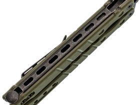 Нож бабочка НОКС Балисонг М210, сталь D2, рукоять G10, зелёный