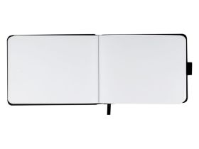 Скетчбук Гамма "Студия" 14,8х10,5 см 100 л 110 г, черный, твердая обложка, на резинке, белая