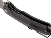 Нож складной LionSteel KUR BBK G10 Black Flipper, сталь Stonewashed & PVD-Coated Uddeholm Sleipner®, стеклотекстолит, чёрный