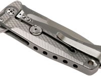 Нож складной LionSteel SR22 G (GREY) Mini, сталь Uddeholm Sleipner® Satin, рукоять титан по технологии Solid®, серый