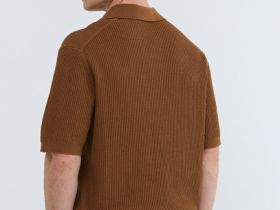 Поло из текстурной ткани, Желтый