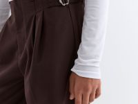 Коричневые брюки Wide leg с вытачками Глория Джинс