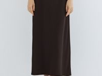 Сатиновая юбка А-силуэта, Коричневый