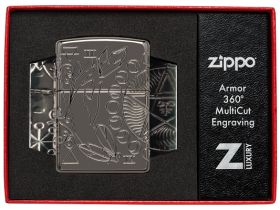 Зажигалка ZIPPO Armor® Wicca Design с покрытием Black Ice®, черная