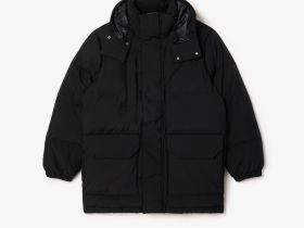 Мужской водонепронецаемый пуховик Lacoste с капюшоном