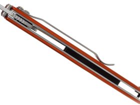 Полуавтоматический складной нож Kershaw Leek, сталь 14C28N, рукоять анодированный алюминий, оранжевый