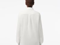 Женская хлопковая рубашка Lacoste с нашивкой-логотипом