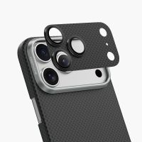 Защитное стекло на камеру Keephone Kevlar для Apple iPhone 17 Pro шахматное плетение арамид (серый)