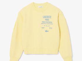 Женская толстовка Lacoste свободного кроя с плиссированным принтом