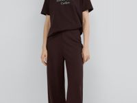 Футболка с принтом, Коричневый