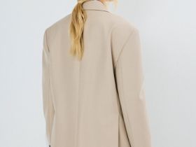 Двубортный жакет O'STIN x Яндекс Книги, Бежевый