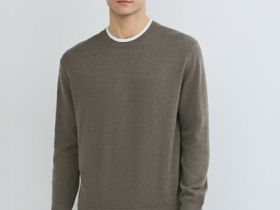 Джемпер с имитацией футболки, Коричневый