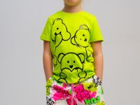 Комплект трикотажный для девочек: фуфайка (футболка), шорты